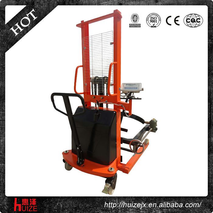 半電動(dòng)稱重油桶車（夾鐵桶，手搖翻轉(zhuǎn)倒料）4